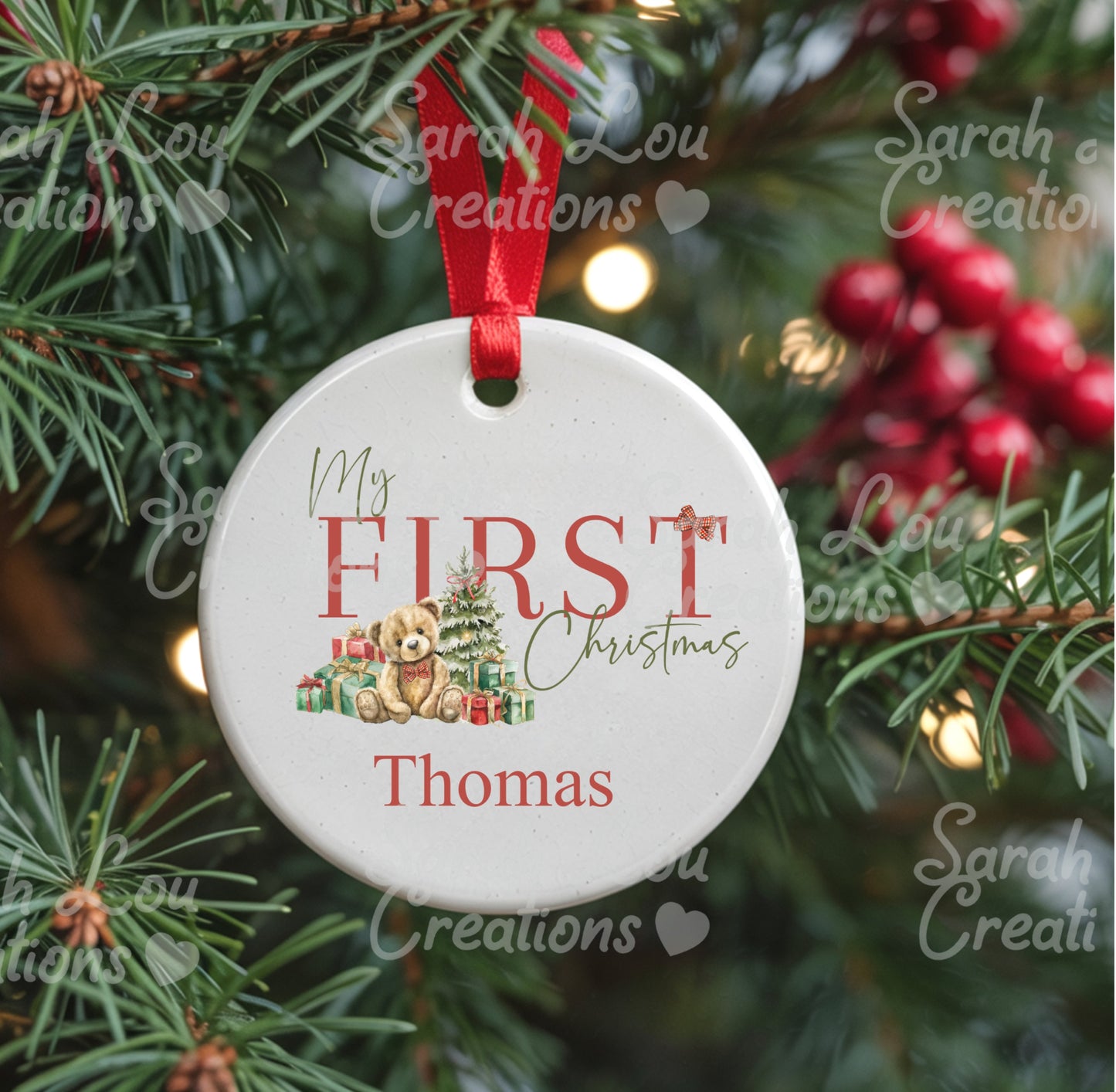 Babies 1st Christmas ceramic bauble