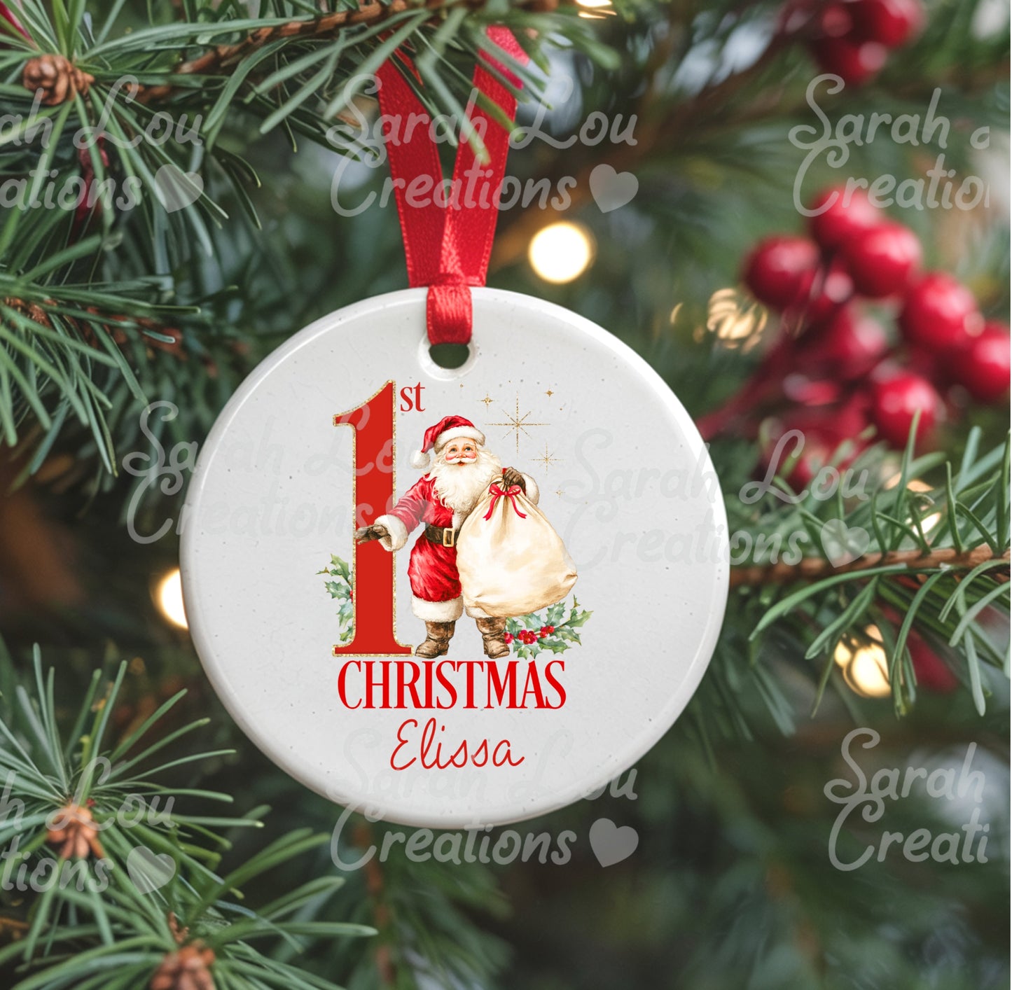 Babies 1st Christmas ceramic bauble