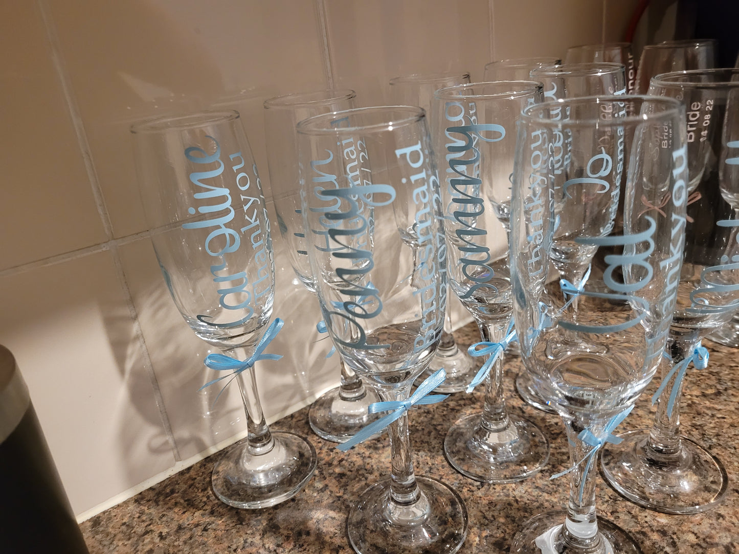 Personalised wedding glasses