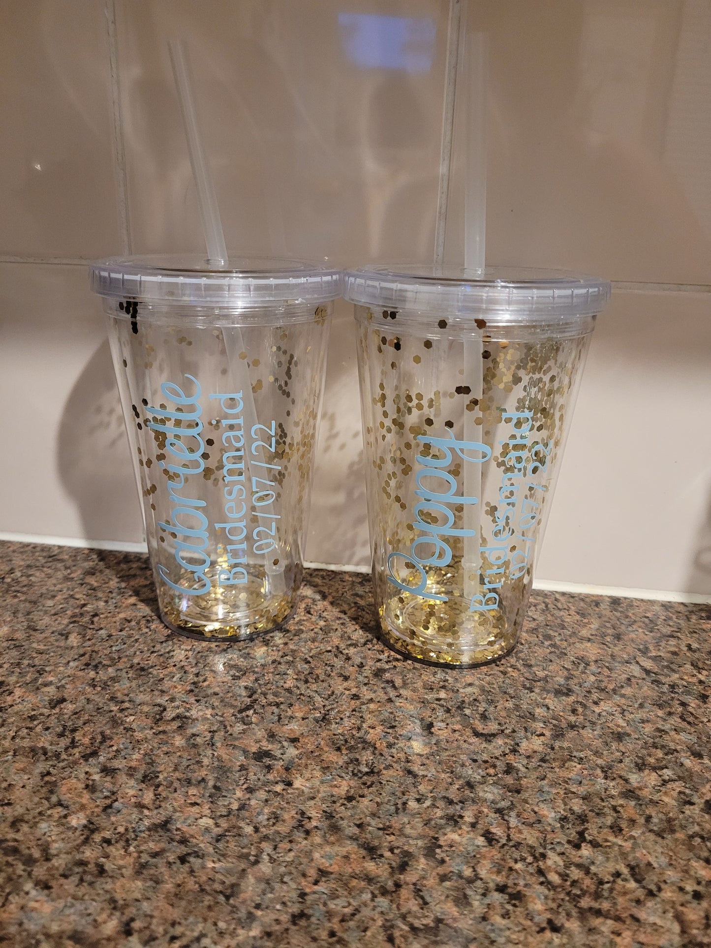 Personalised wedding glasses