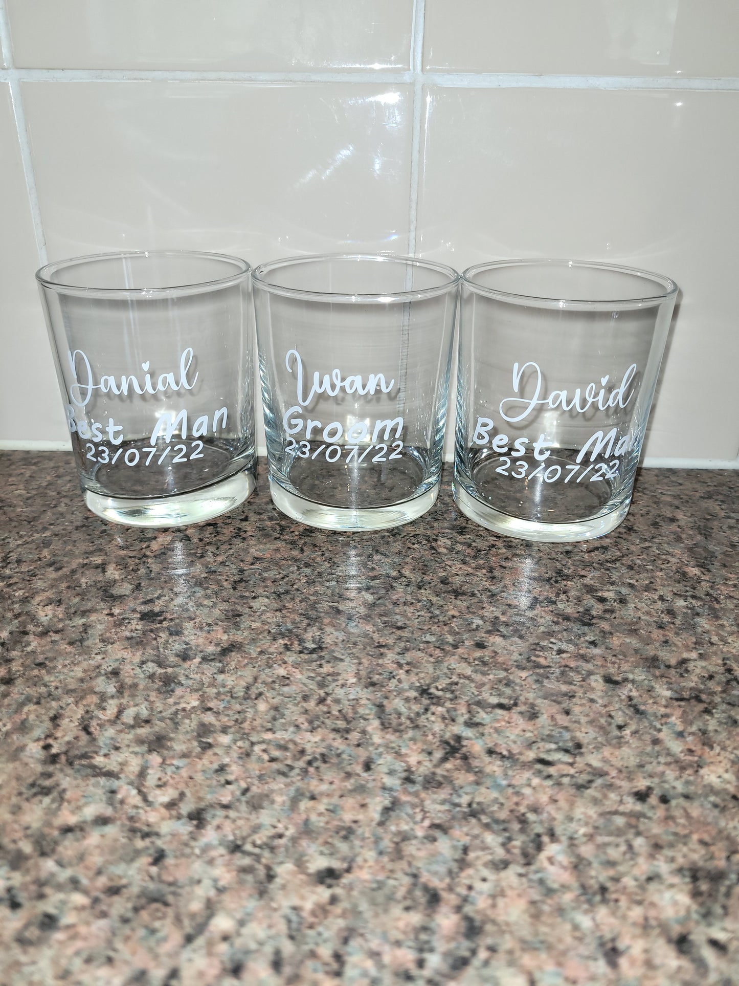 Personalised wedding glasses