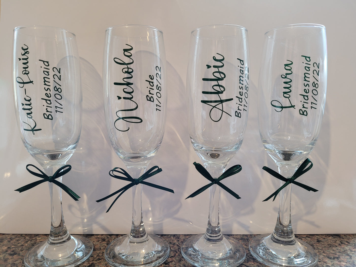 Personalised wedding glasses