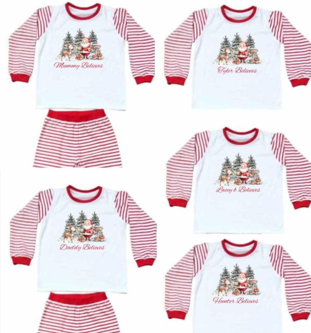 Red Striped family matching pjs