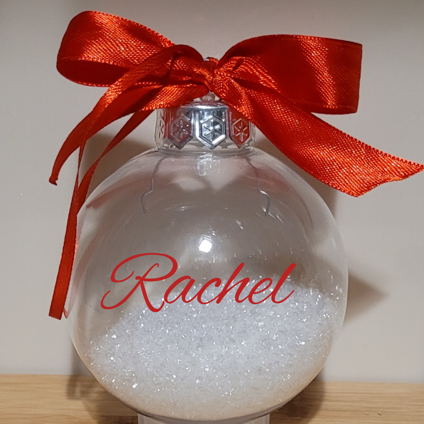 Personalised clear baubles