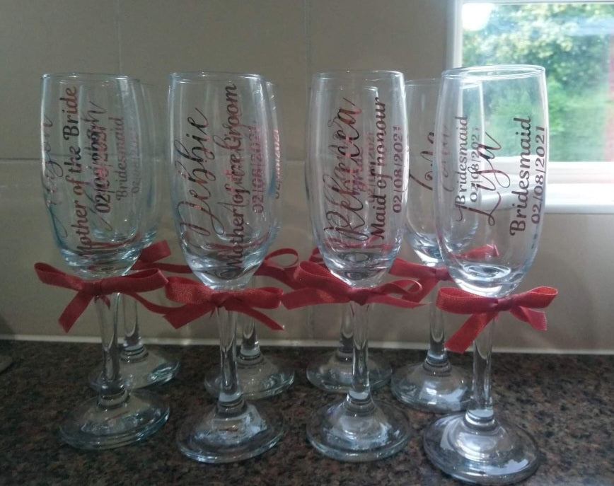 Personalised wedding glasses