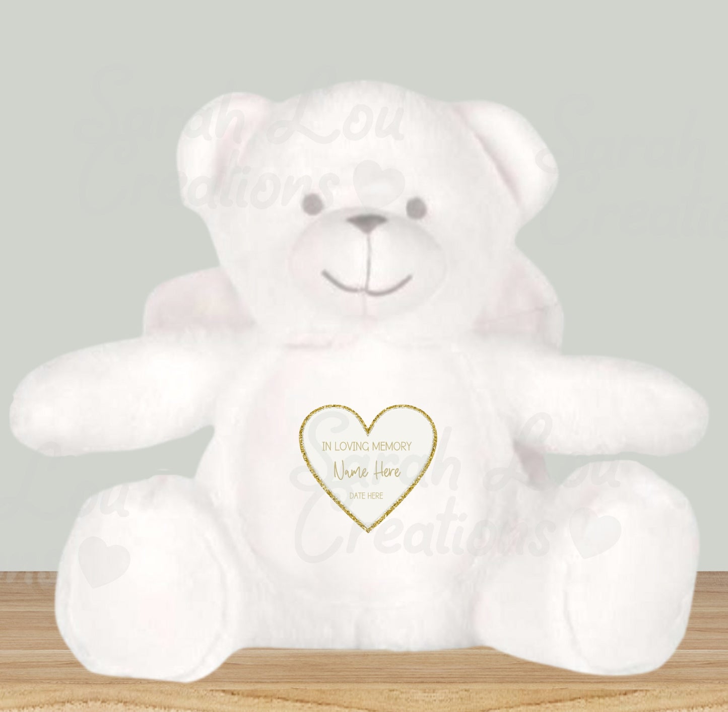 Angel wing memorial bear (hearts)