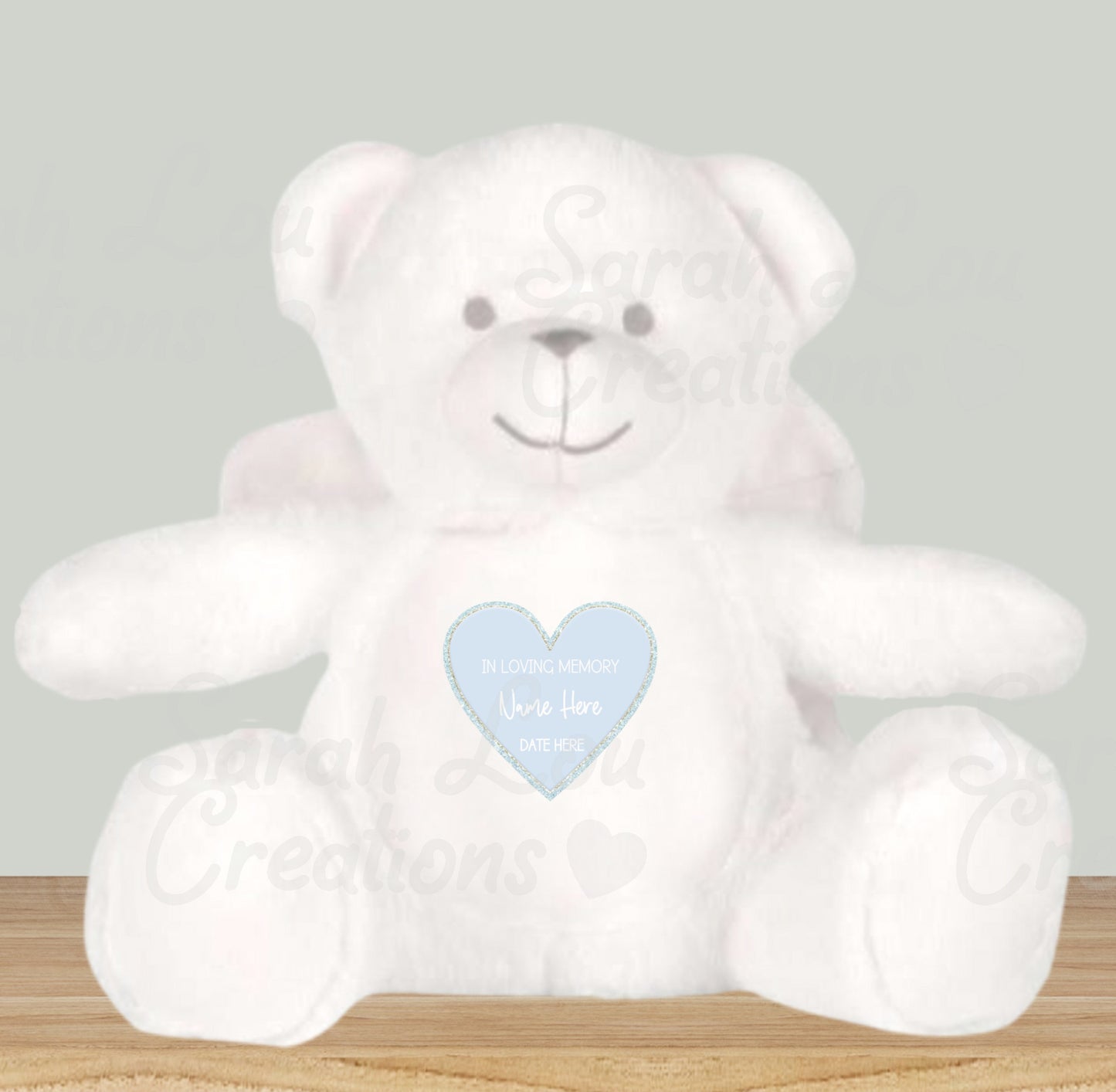 Angel wing memorial bear (hearts)