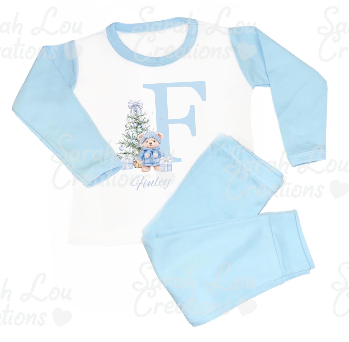 Children's Pink and Blue Christmas Pjs