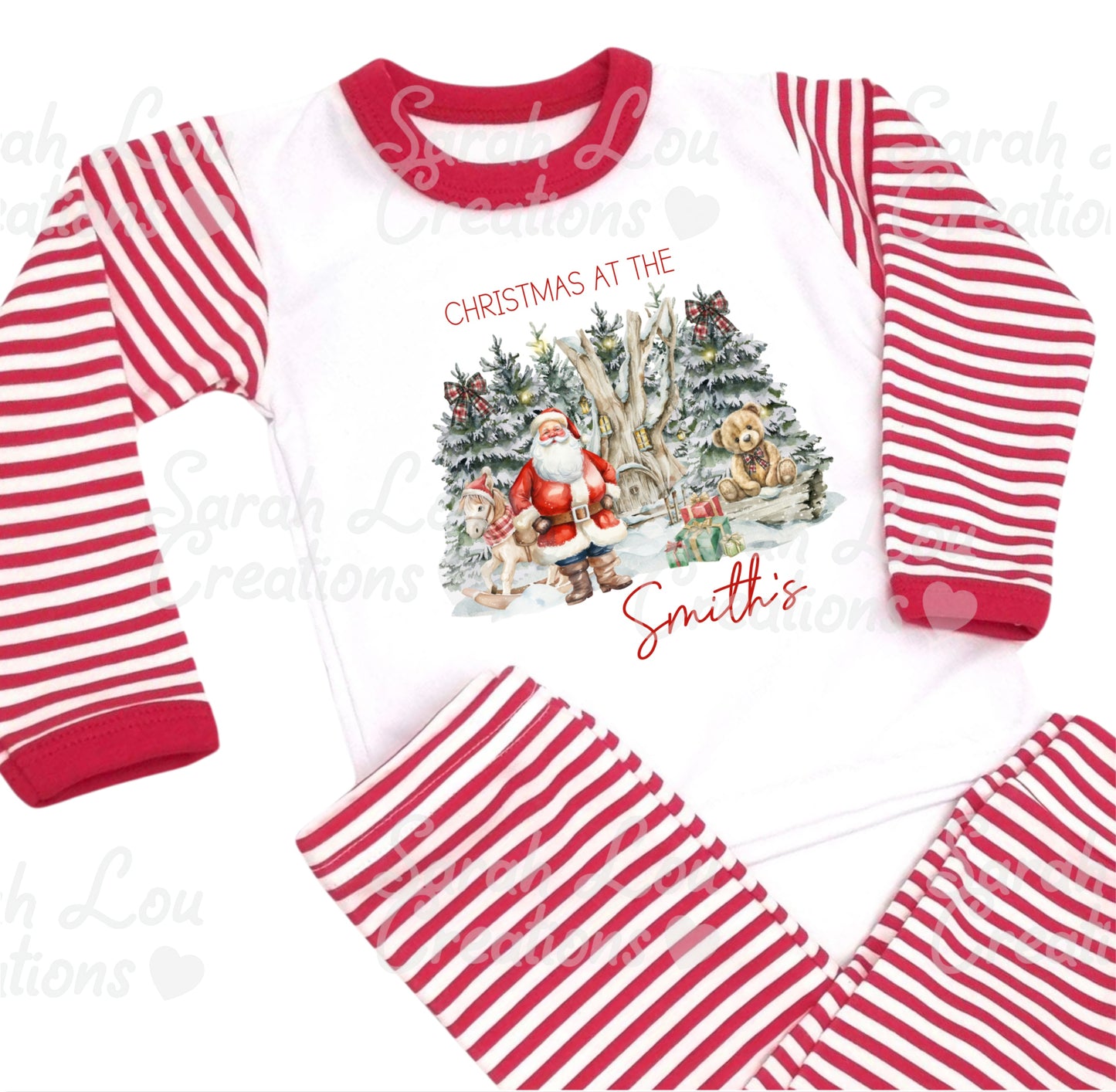 Red Striped family matching pjs
