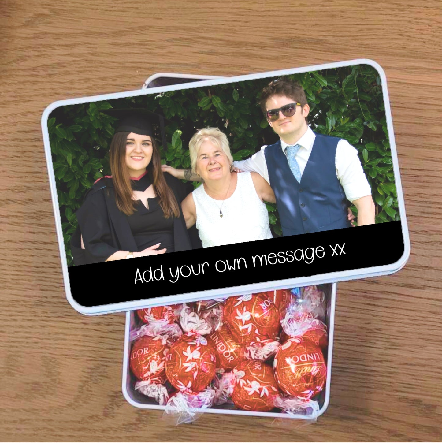 Personalised photo tin