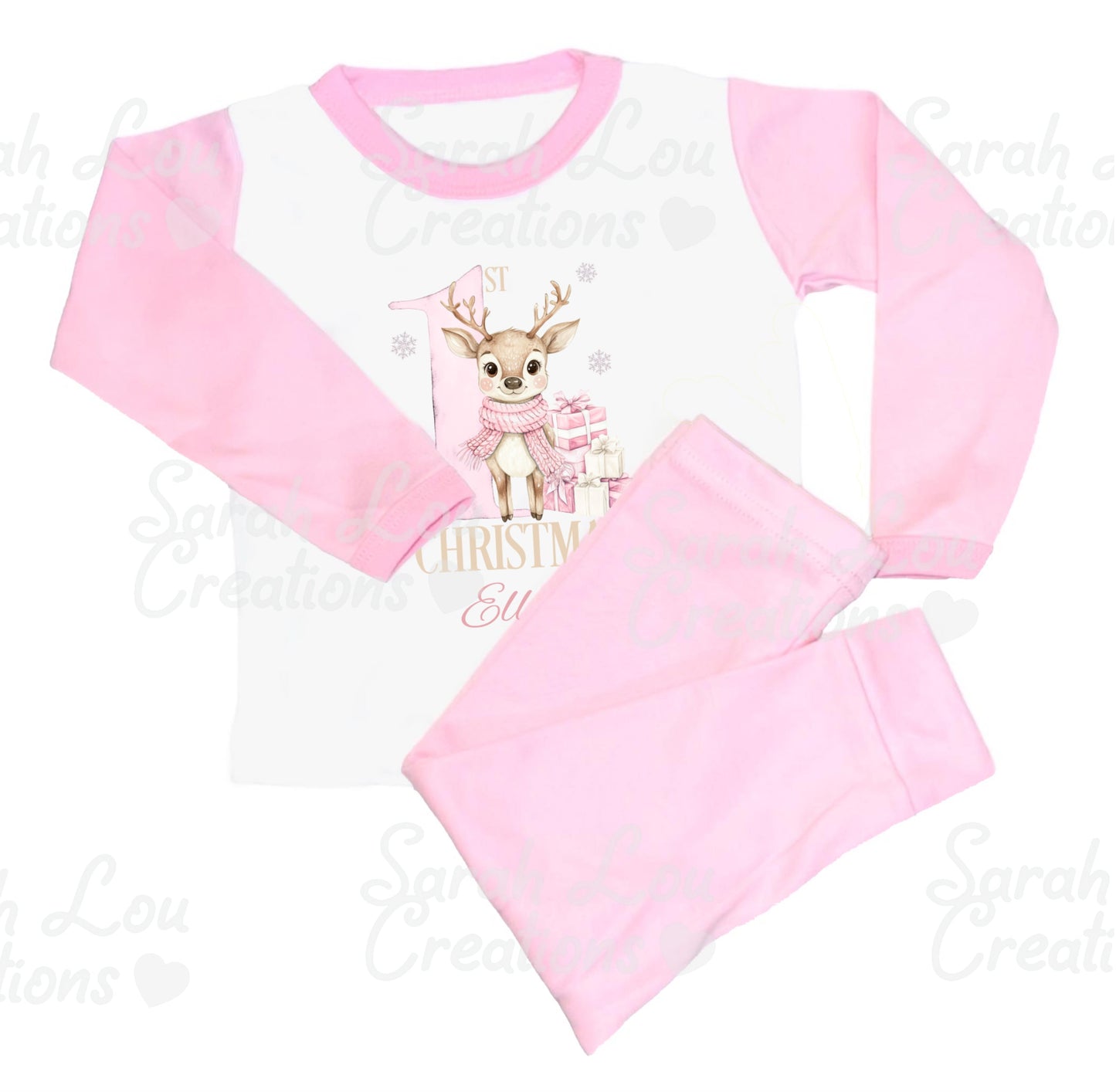 Children's Pink and Blue Christmas Pjs