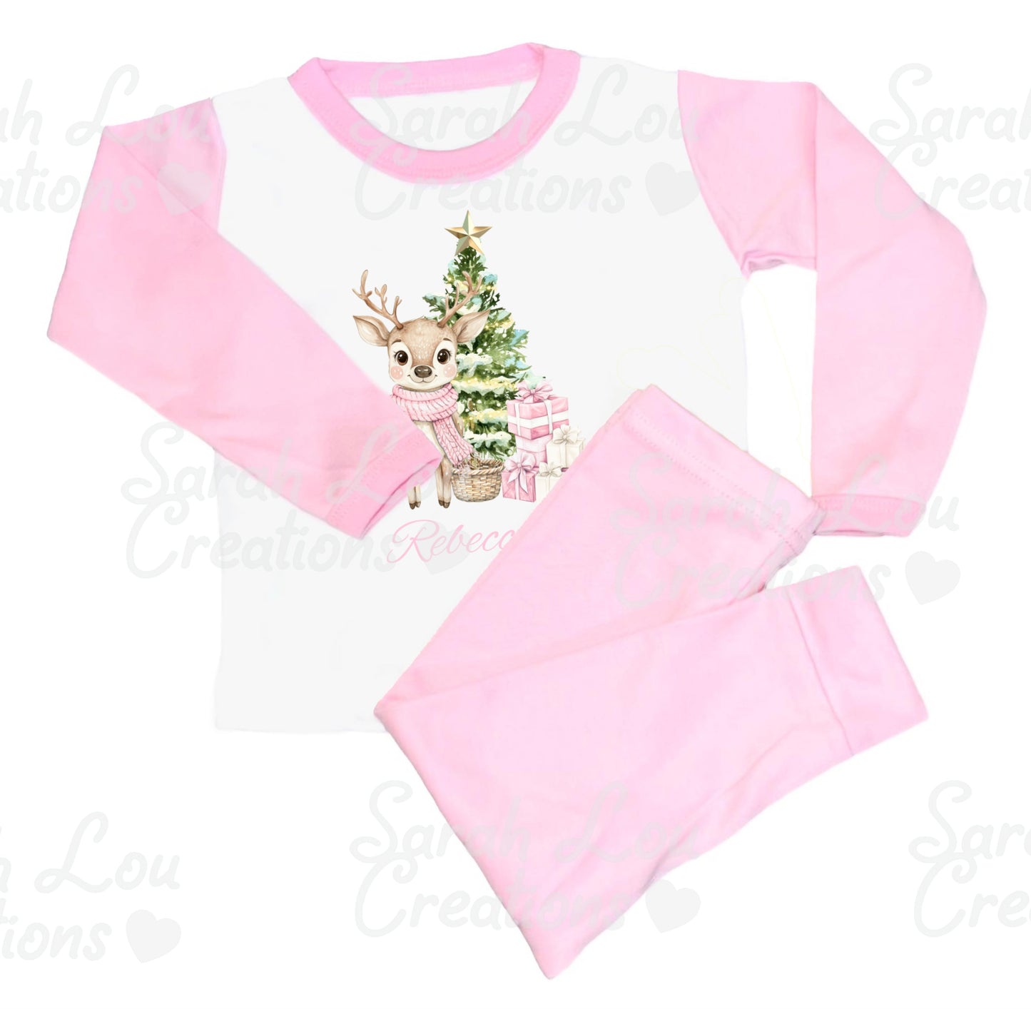 Children's Pink and Blue Christmas Pjs
