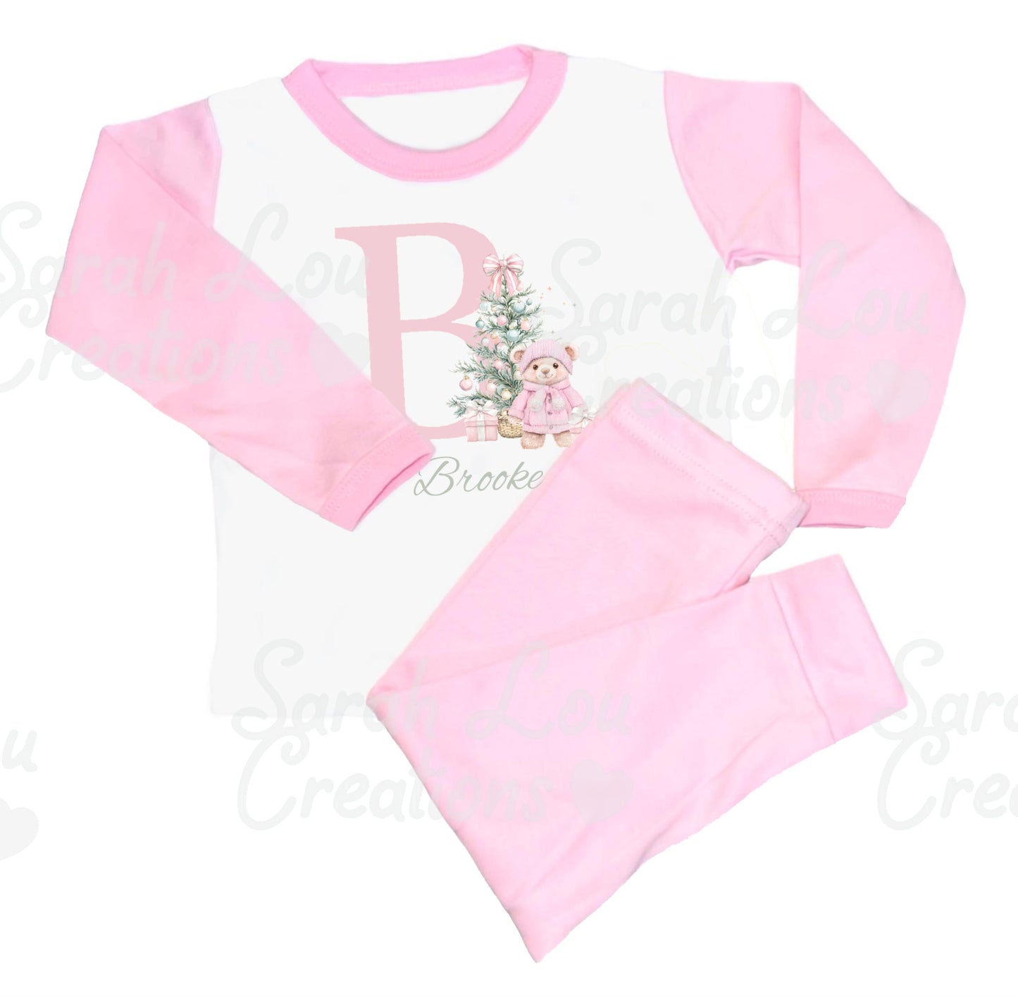 Children's Pink and Blue Christmas Pjs