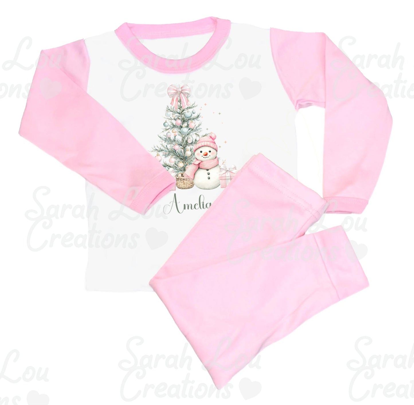 Children's Pink and Blue Christmas Pjs