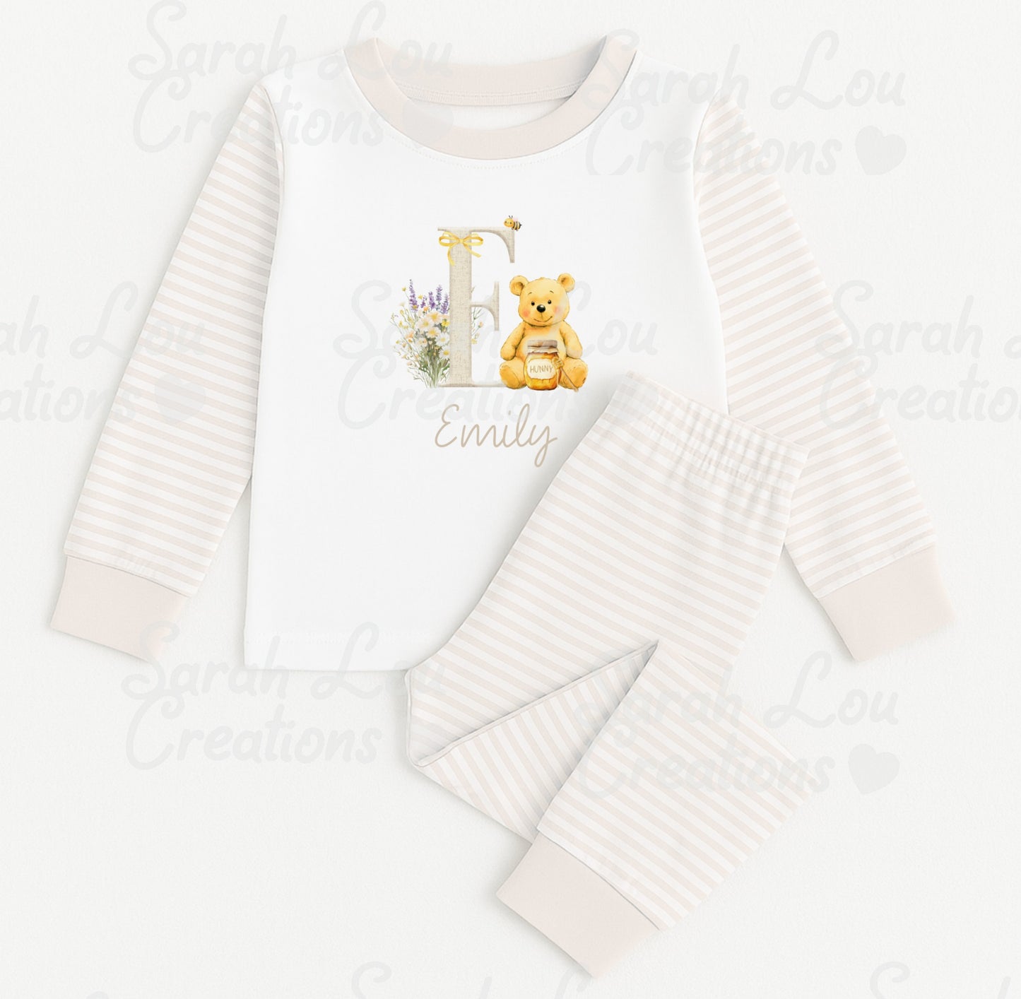 Children's striped pjs with any design