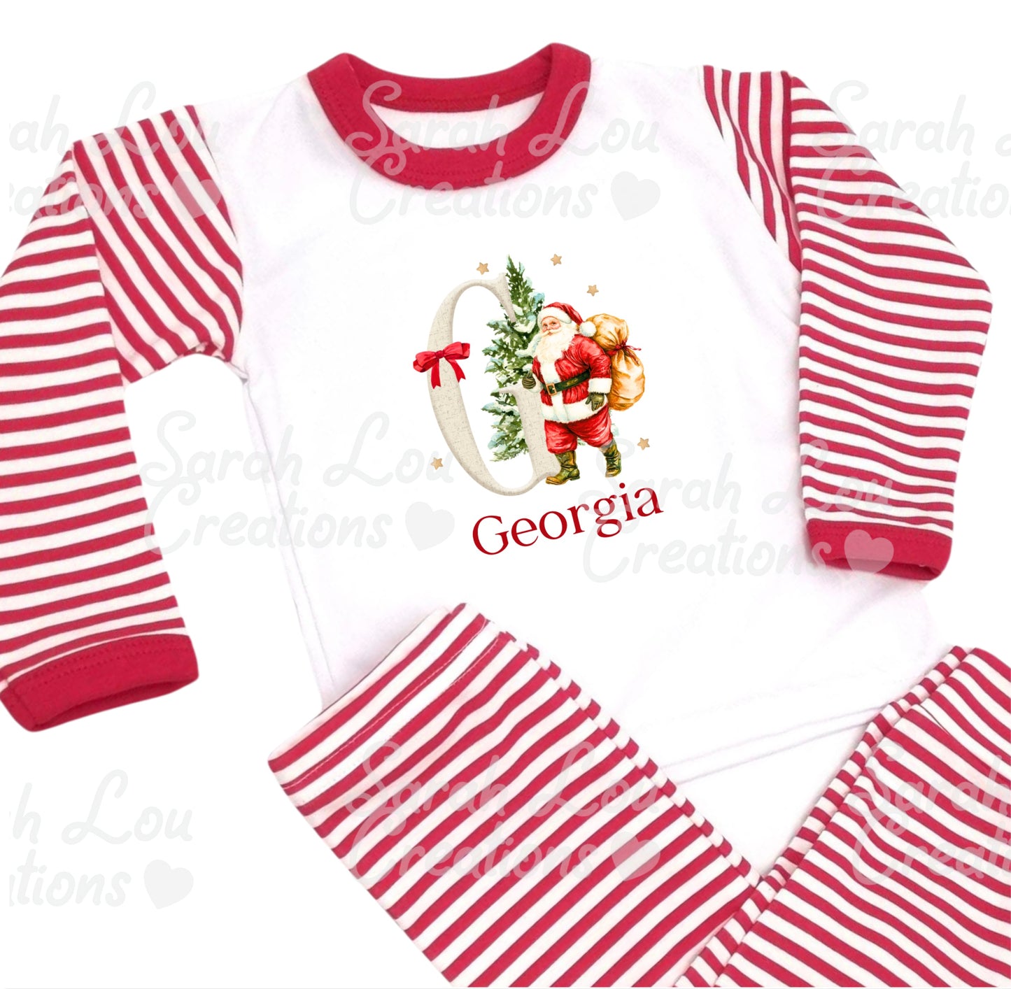 Red Striped family matching pjs