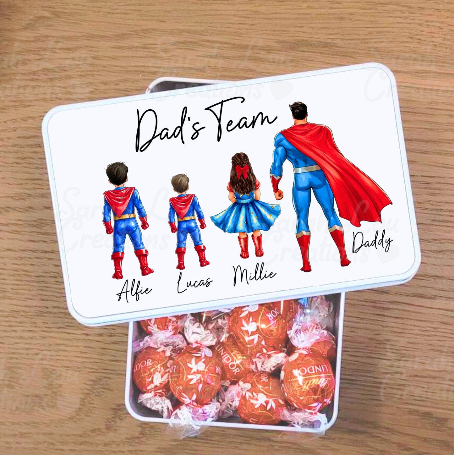 Personalised dad tins