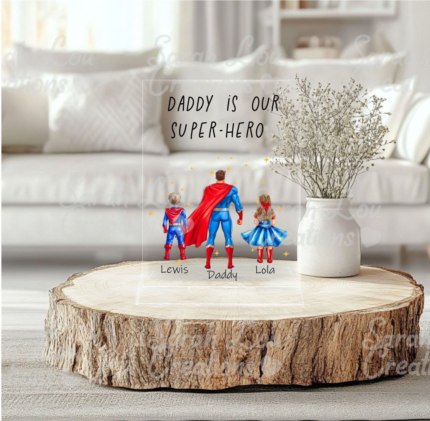 Super-hero dad acrylic