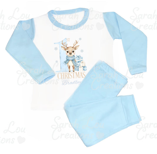 Children's Pink and Blue Christmas Pjs