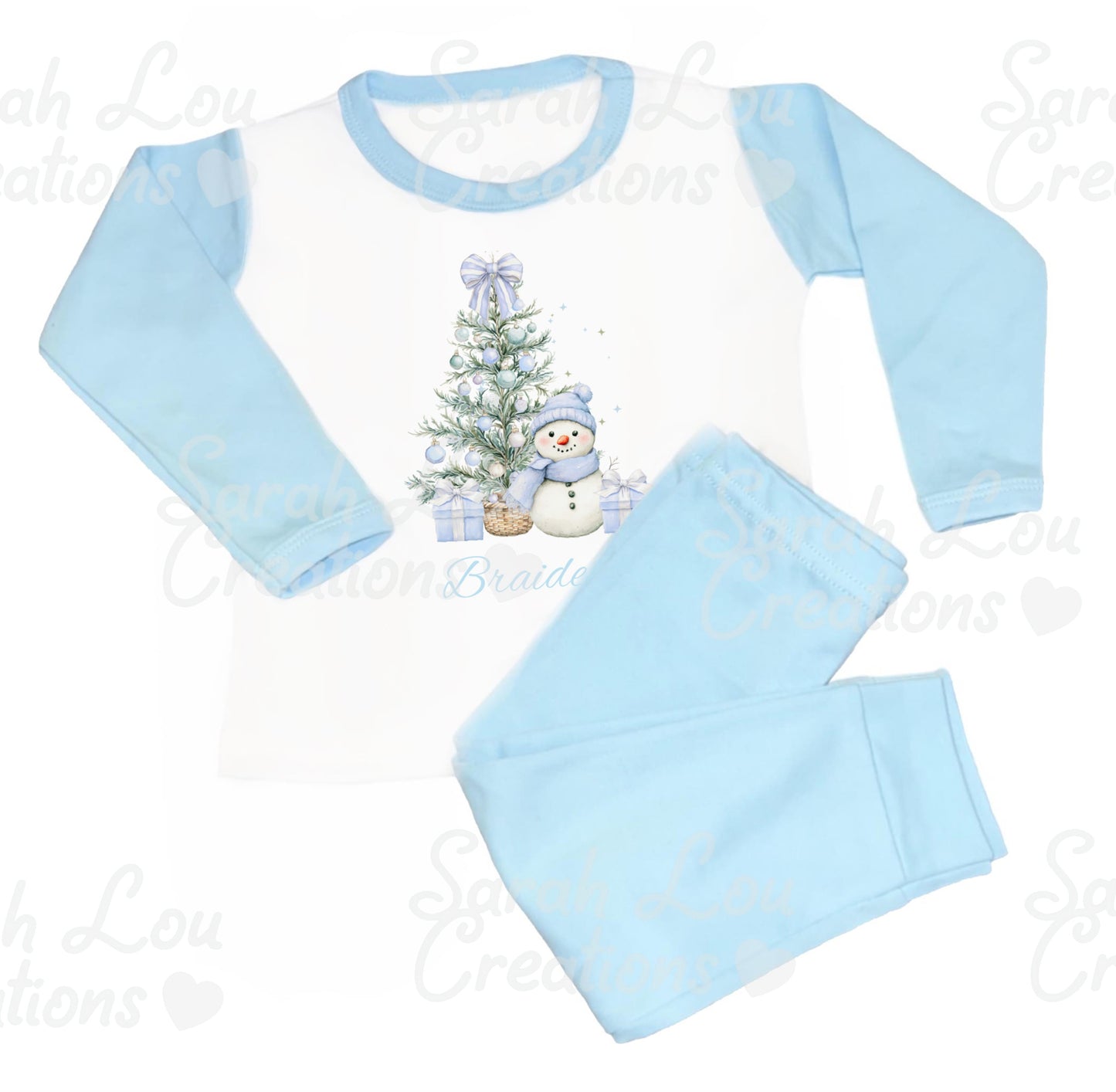 Children's Pink and Blue Christmas Pjs