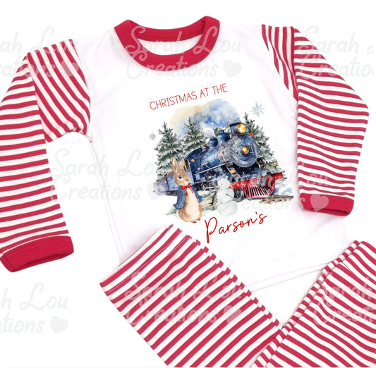 Red Striped family matching pjs