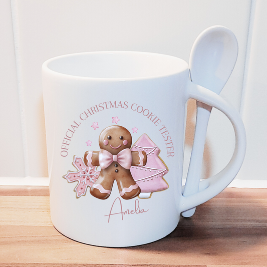Christmas Mug and spoon set - white